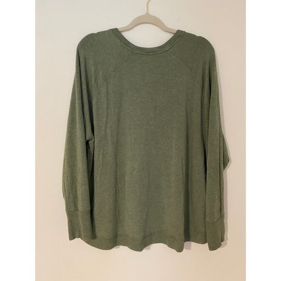 Athleta Mindset Sweatshirt 2X $69 Super Soft Comfortable Long Sleeve Top Green - Picture 6 of 7
